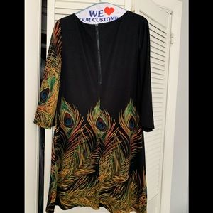 Muse black and peacock design dress